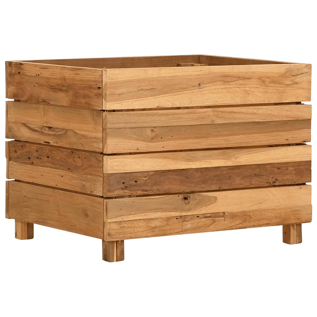 Jardinière sur pied en teck recyclé et acier, 9 formats