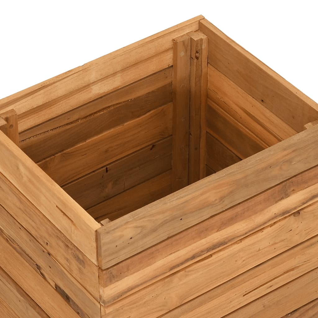 Jardinière sur pied en teck recyclé et acier, 9 formats
