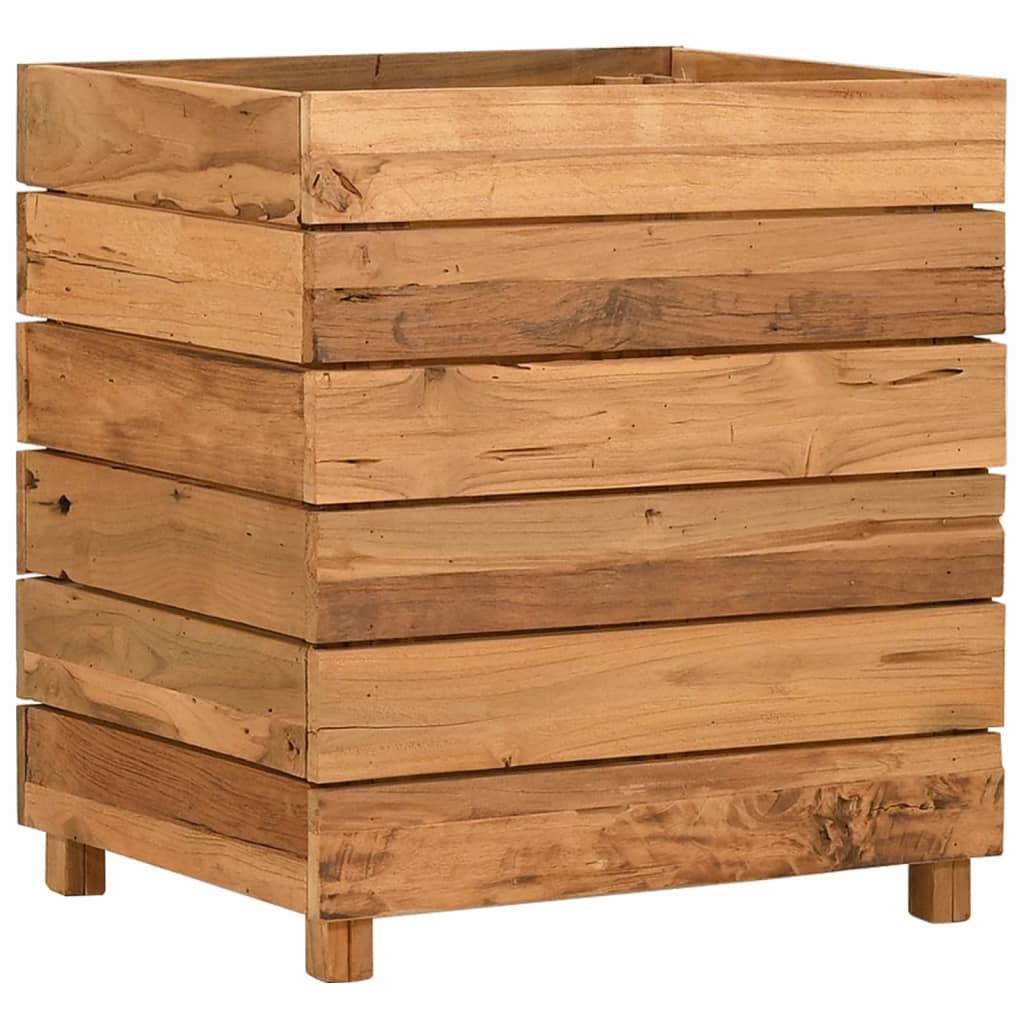 Jardinière sur pied en teck recyclé et acier, 9 formats