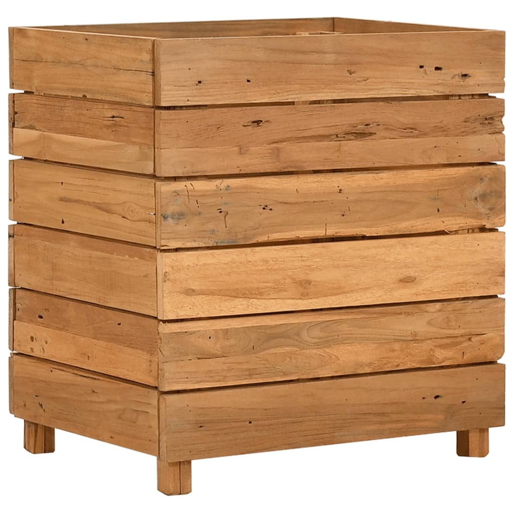 Jardinière sur pied en teck recyclé et acier, 9 formats
