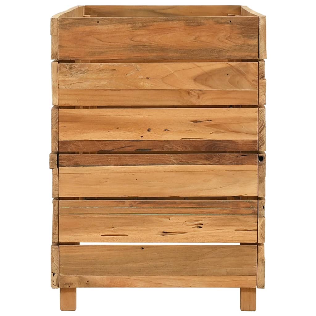 Jardinière sur pied en teck recyclé et acier, 9 formats