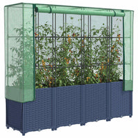 Jardinière surélevée brune avec housse de serre