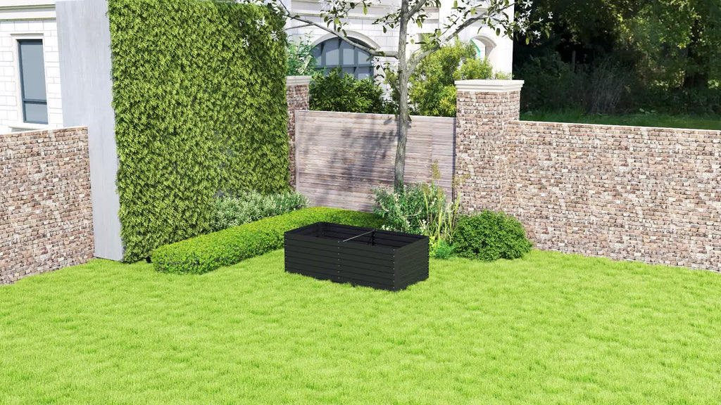 Jardinière surélevée acier galvanisé 160x80x60 cm anthracite