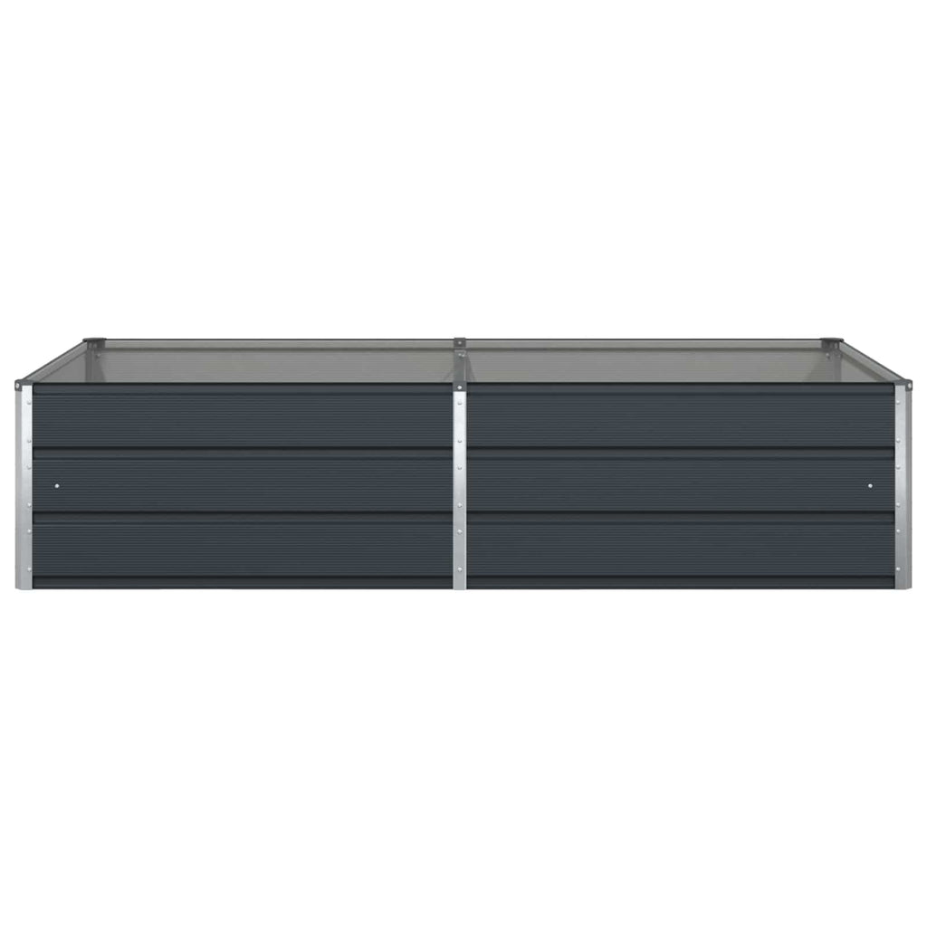 Jardinière surélevée 195x100x45 cm en acier galvanisé anthracite
