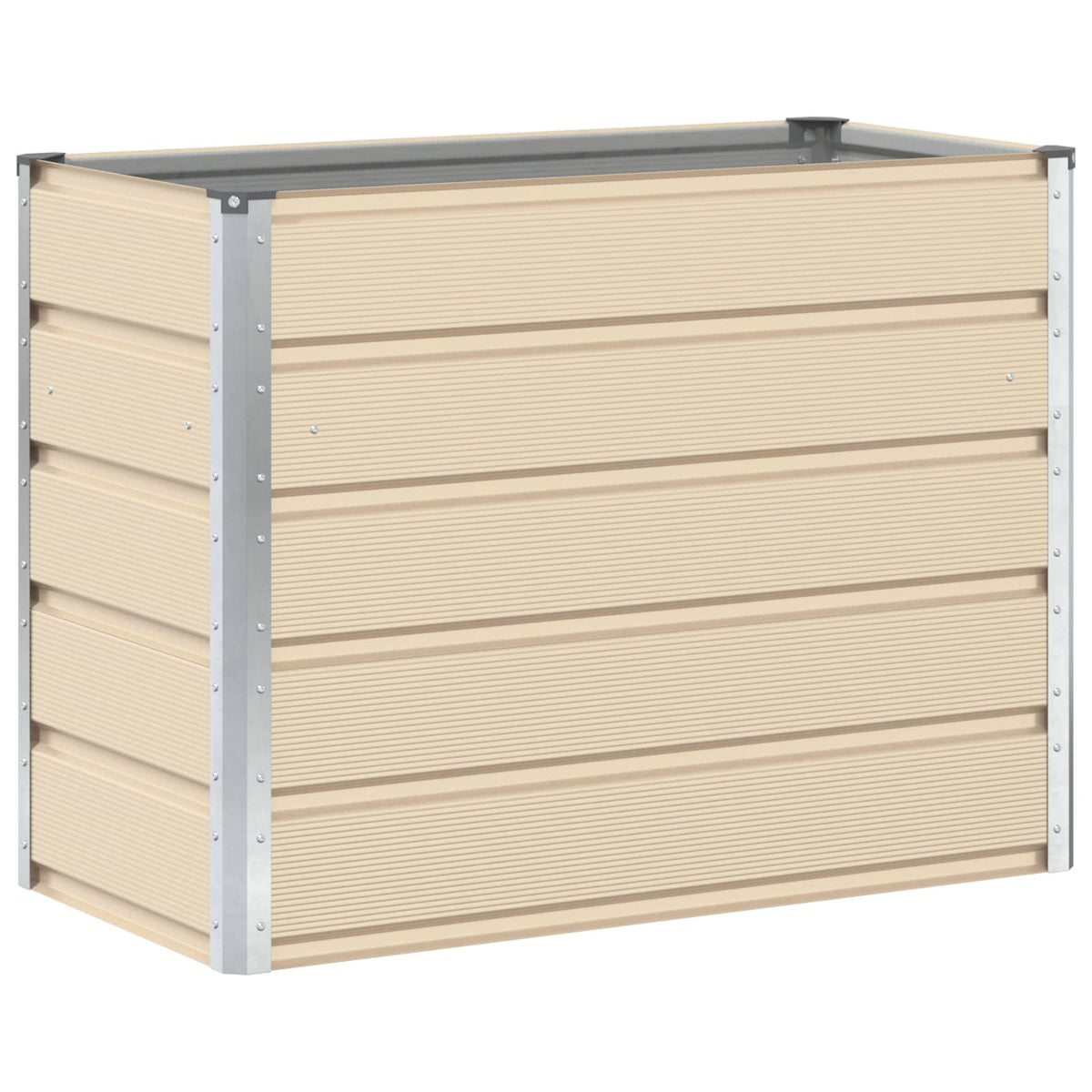 Jardinière haute surélevée beige acier galvanisé 100x50x75 cm