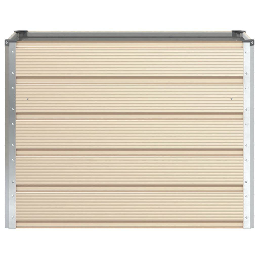 Jardinière haute surélevée beige acier galvanisé 100x50x75 cm