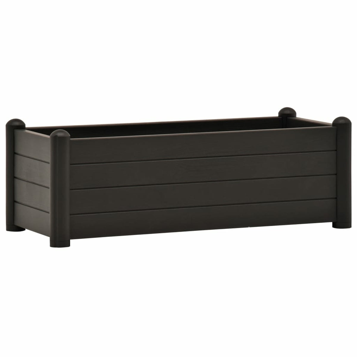 Jardinière surélevée anthracite 100x43x35 cm effet bois