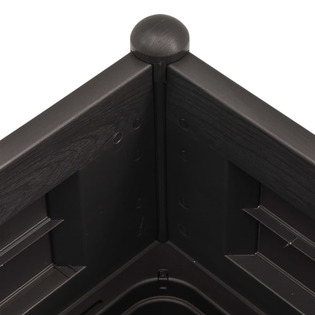 Jardinière surélevée anthracite 100x43x35 cm effet bois