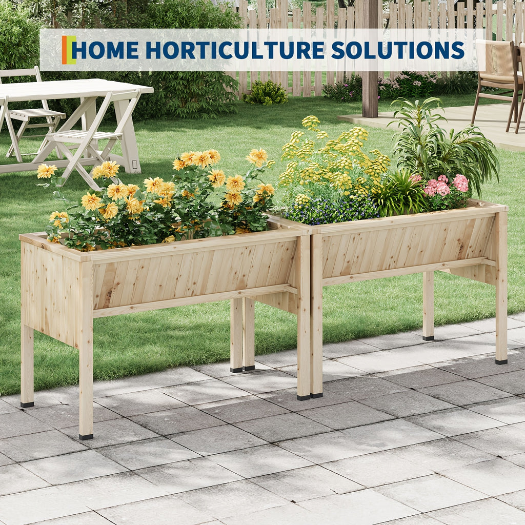 Jardinière surélevée en bois 117 cm avec crochets à outils