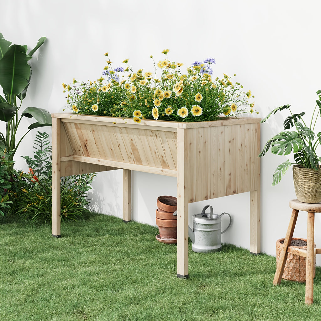 Jardinière surélevée en bois 117 cm avec crochets à outils