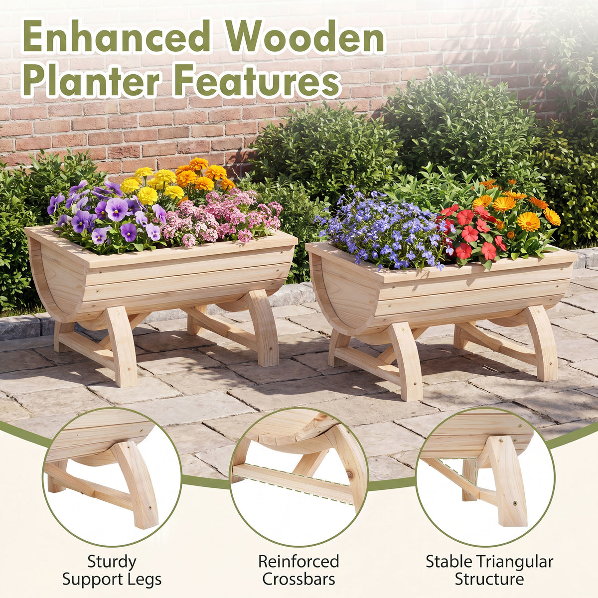 Jardinière surélevée en bois de sapin 39 cm — lot de 2 bacs