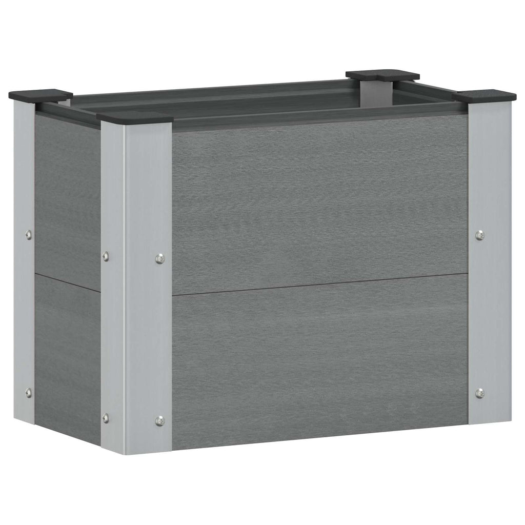 Jardinière surélevée grise 50x30x36 cm effet bois pour balcon