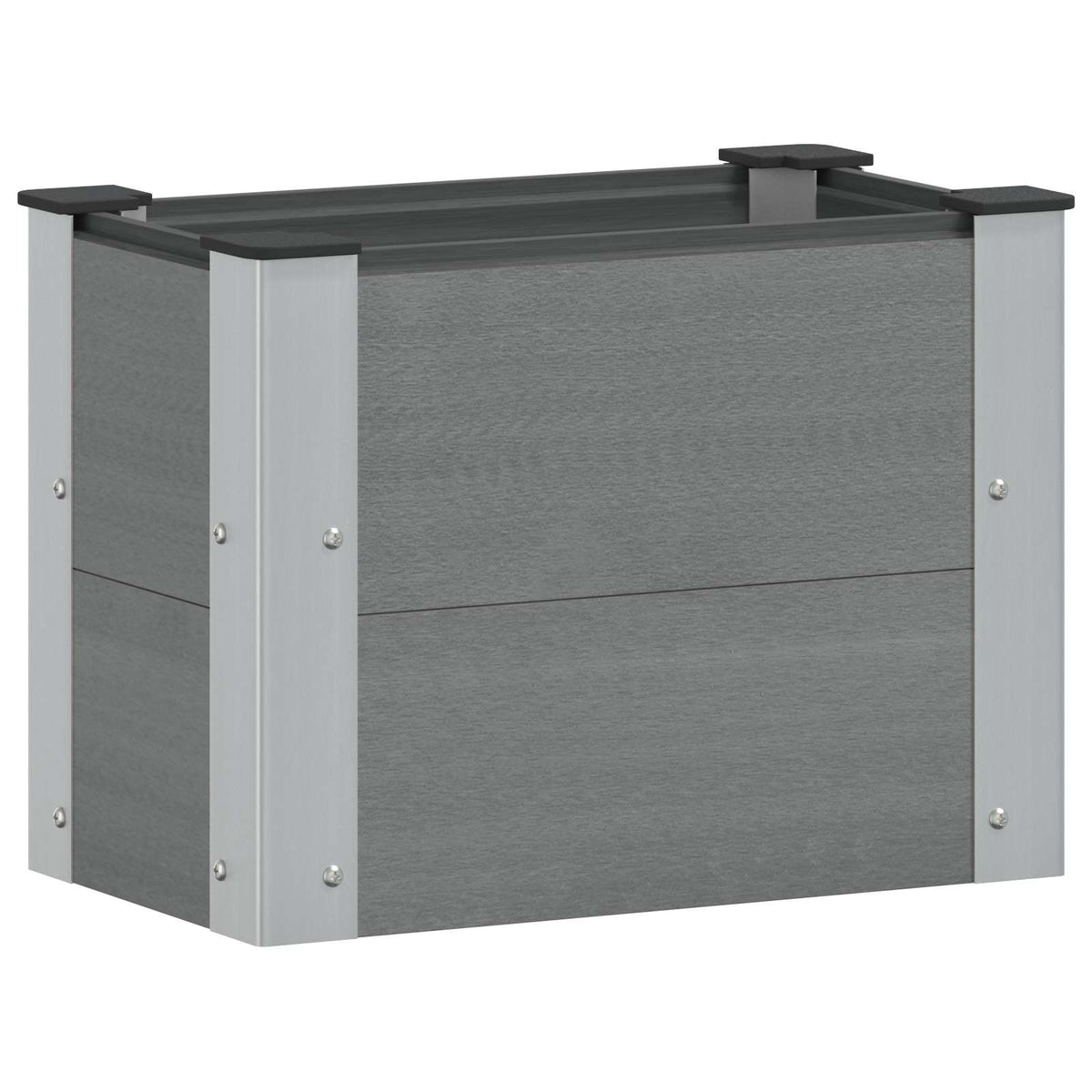 Jardinière surélevée grise 50x30x36 cm effet bois pour balcon
