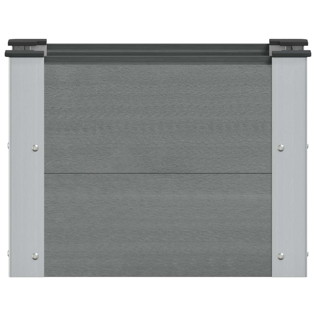 Jardinière surélevée grise 50x30x36 cm effet bois pour balcon