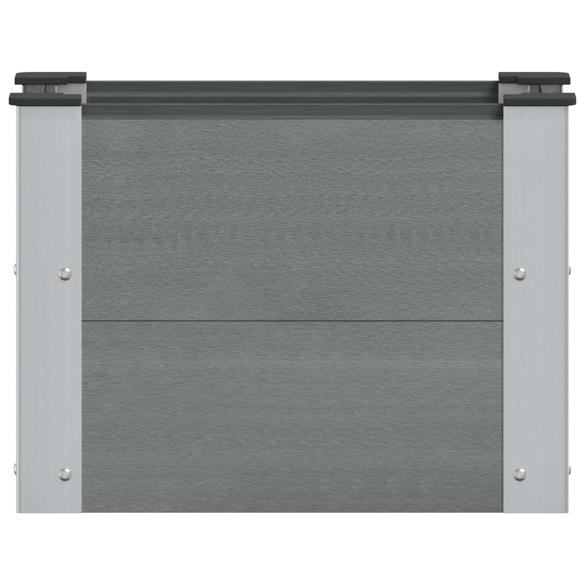 Jardinière surélevée grise 50x30x36 cm effet bois pour balcon