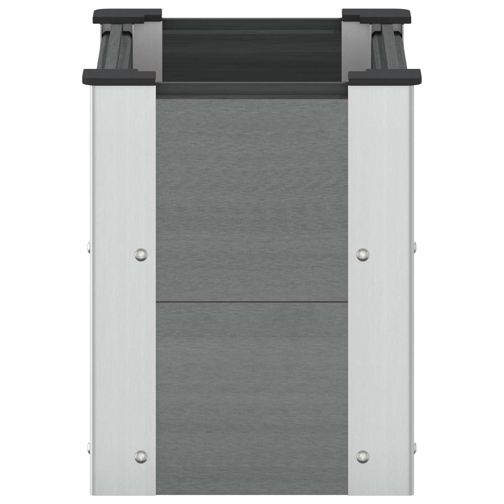 Jardinière surélevée grise 50x30x36 cm effet bois pour balcon