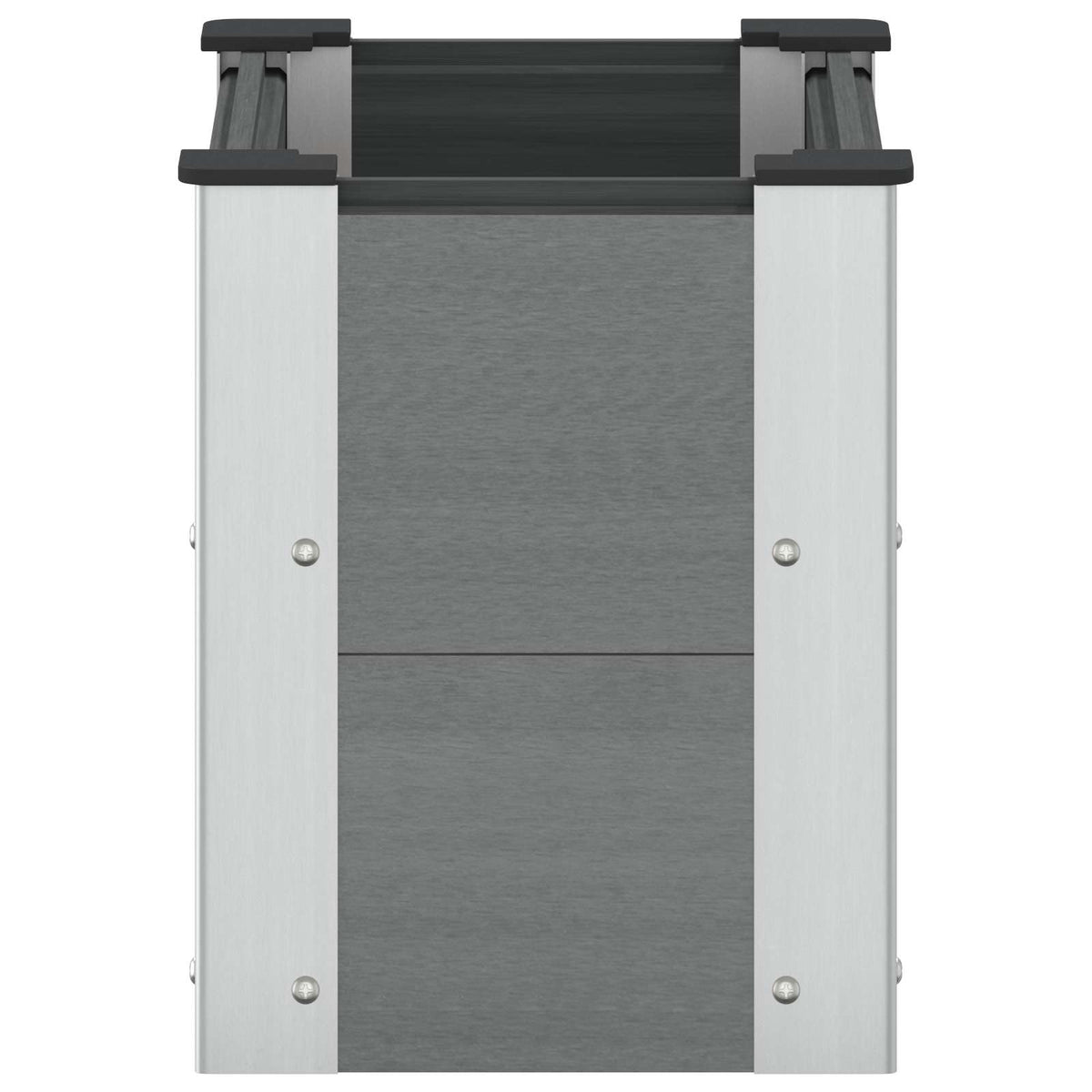 Jardinière surélevée grise 50x30x36 cm effet bois pour balcon