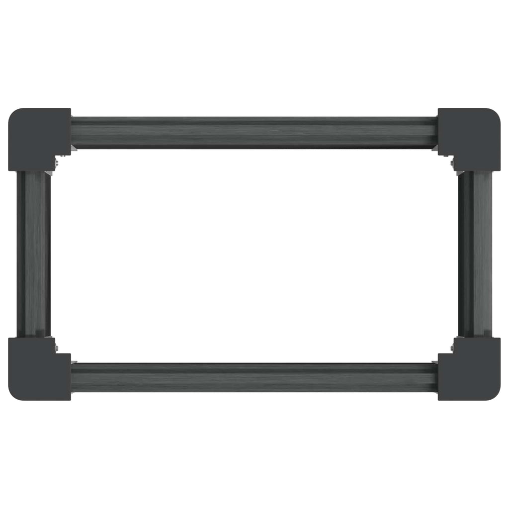 Jardinière surélevée grise 50x30x36 cm effet bois pour balcon