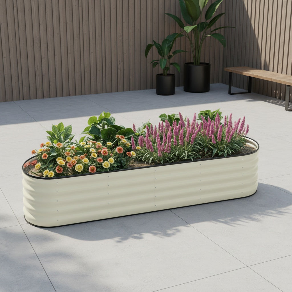 Jardinière surélevée en métal 244x61x43 cm pour potager de jardin