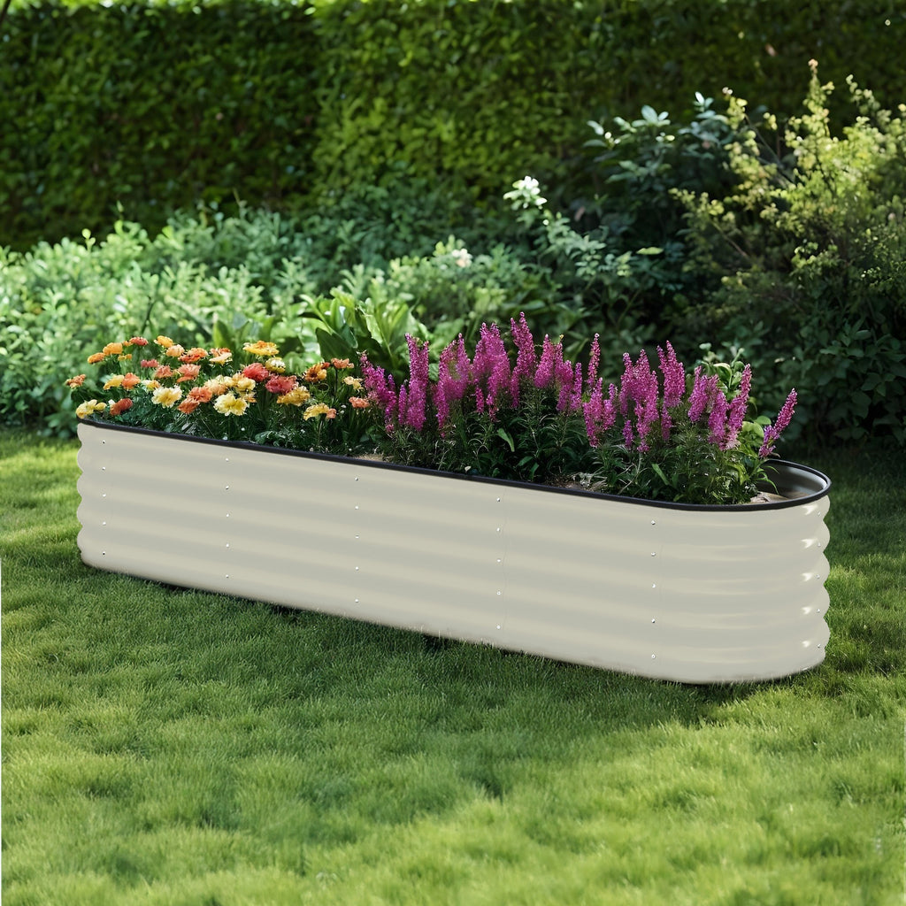 Jardinière surélevée en métal 244x61x43 cm pour potager de jardin