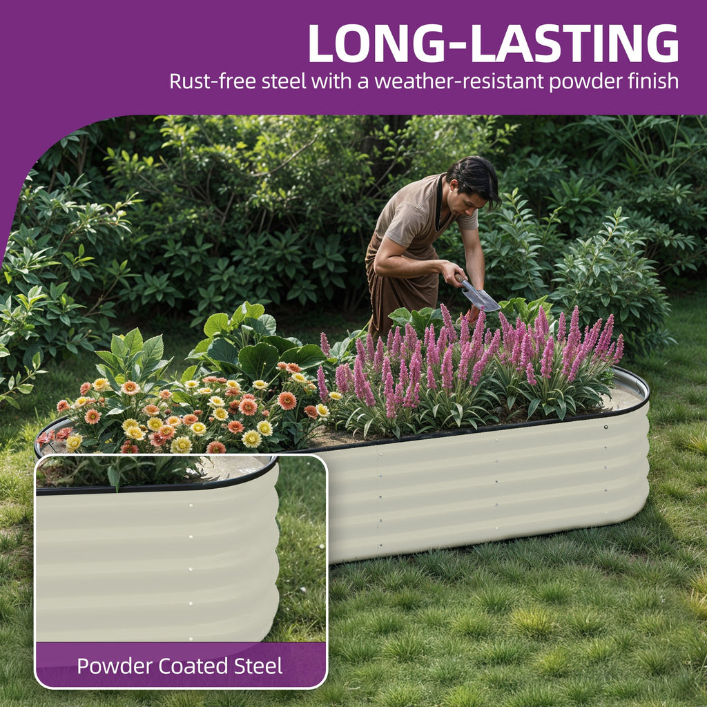 Jardinière surélevée en métal 244x61x43 cm pour potager de jardin