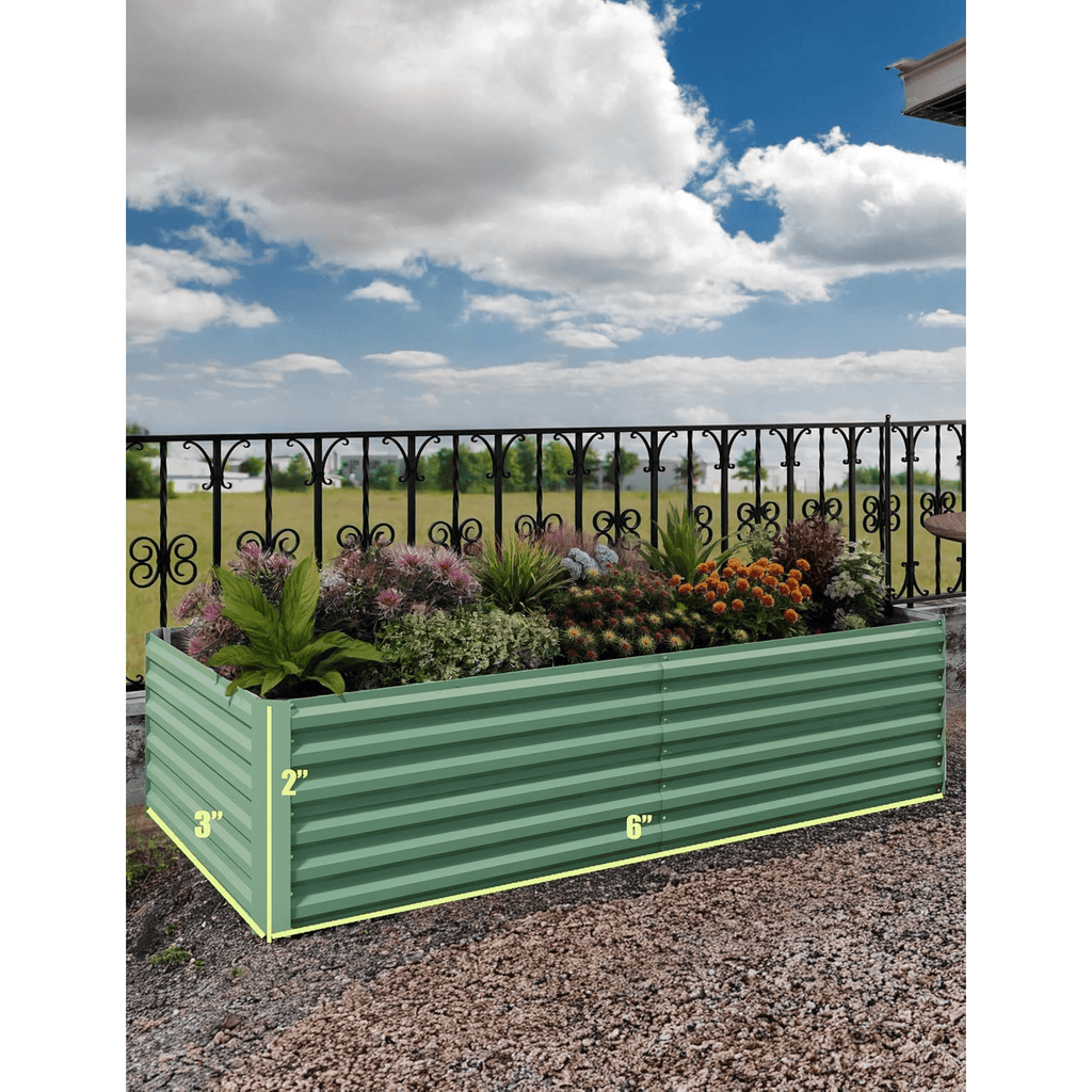 Jardinière surélevée en métal galvanisé beige, 60 cm de haut
