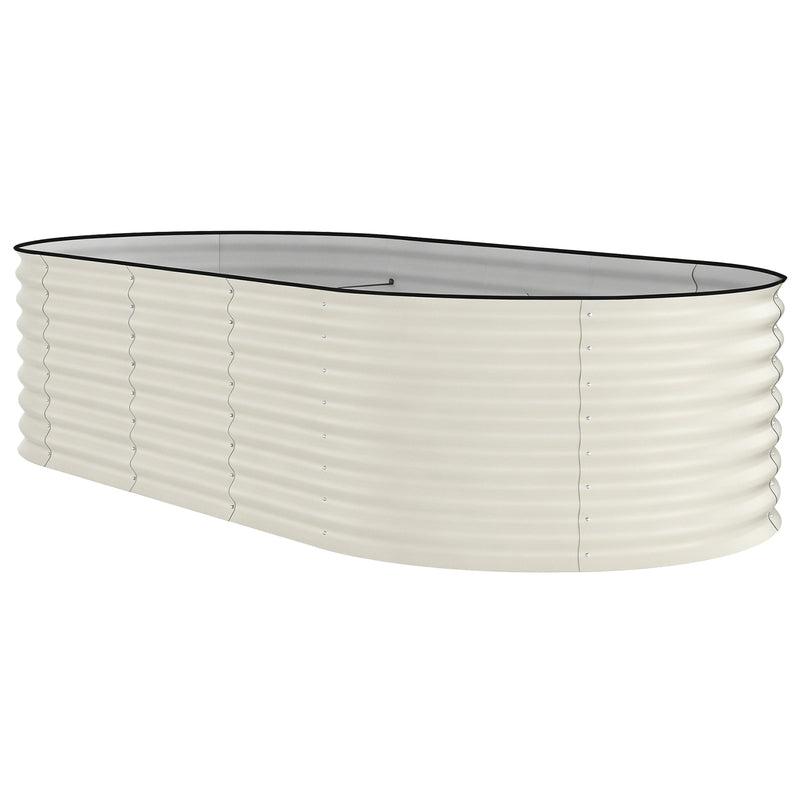 Jardinière surélevée ovale beige 240x120x60 cm en acier