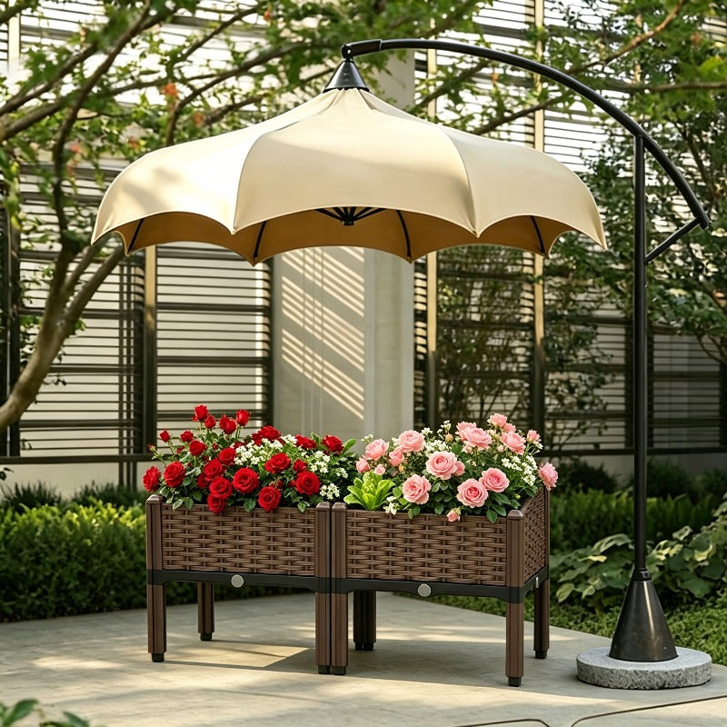 Jardinière surélevée à réserve d'eau 80x40x37 cm, lot de 2
