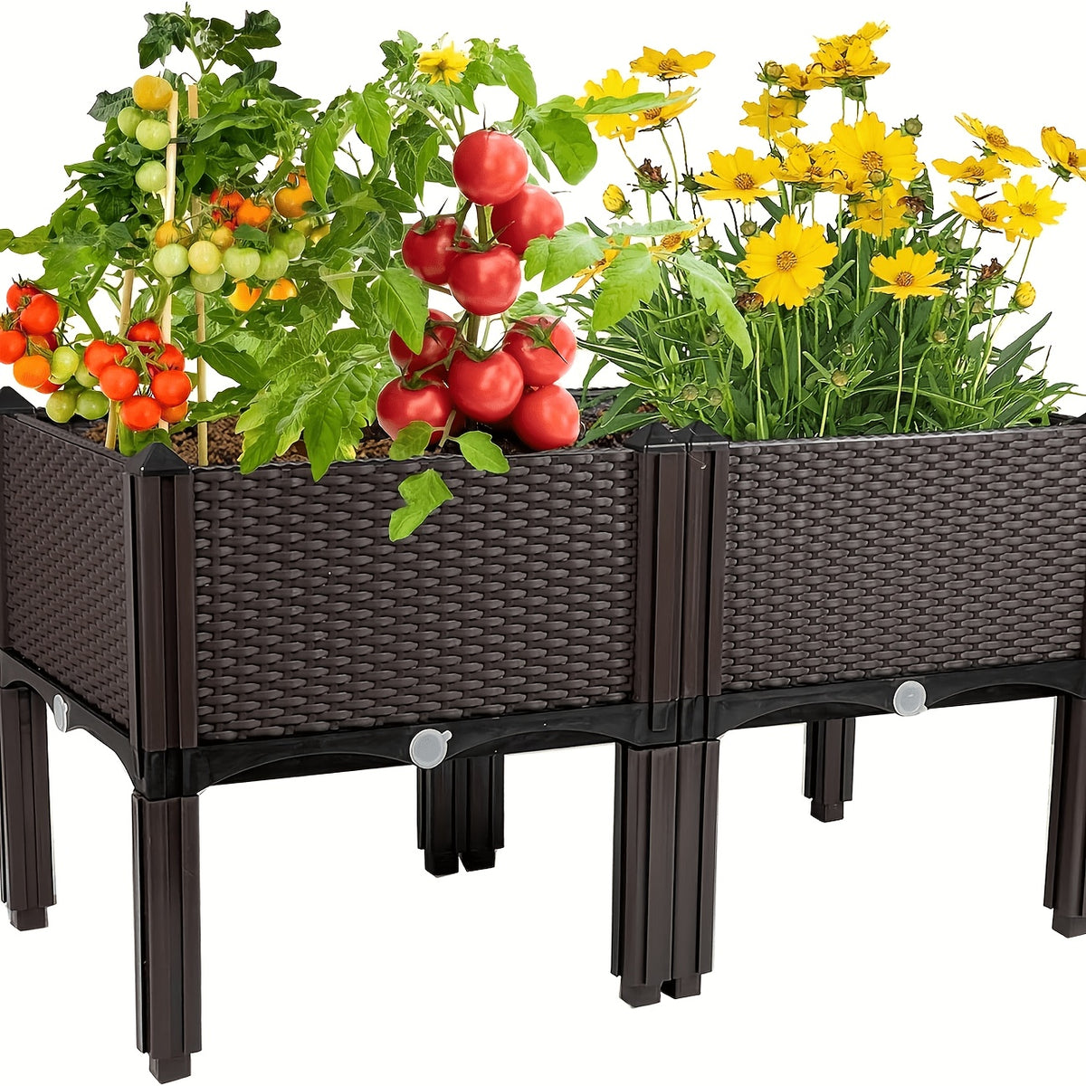 Jardinière surélevée à réserve d'eau 80x40x37 cm, lot de 2