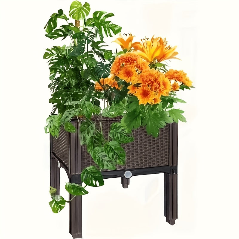 Jardinière surélevée à réserve d'eau 80x40x37 cm, lot de 2