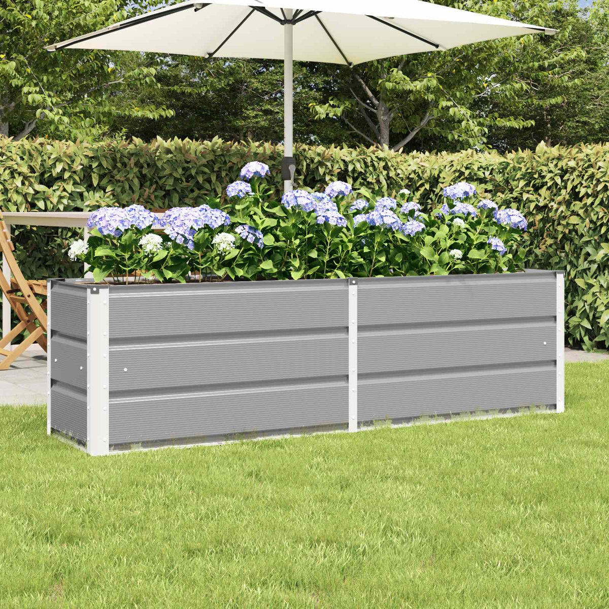 Jardinière de terrasse 160x40x45 cm — Grand bac vert surélevé
