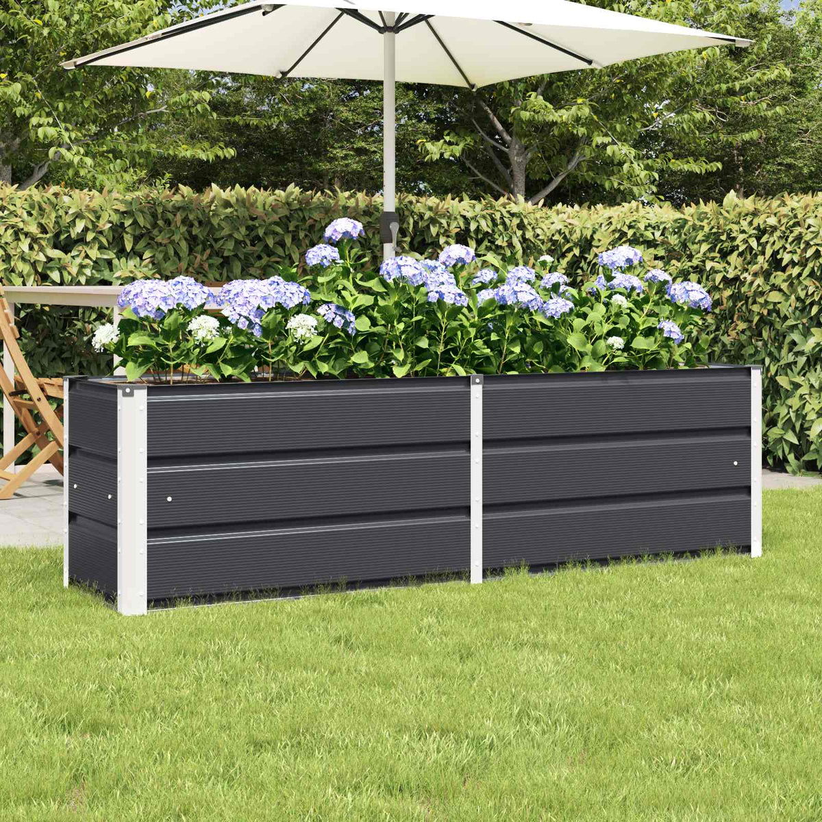 Jardinière de terrasse 160x40x45 cm — Grand bac vert surélevé