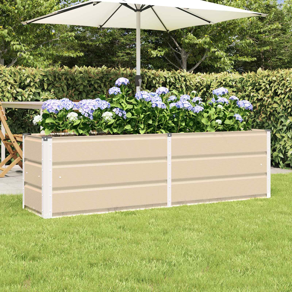 Jardinière de terrasse 160x40x45 cm — Grand bac vert surélevé
