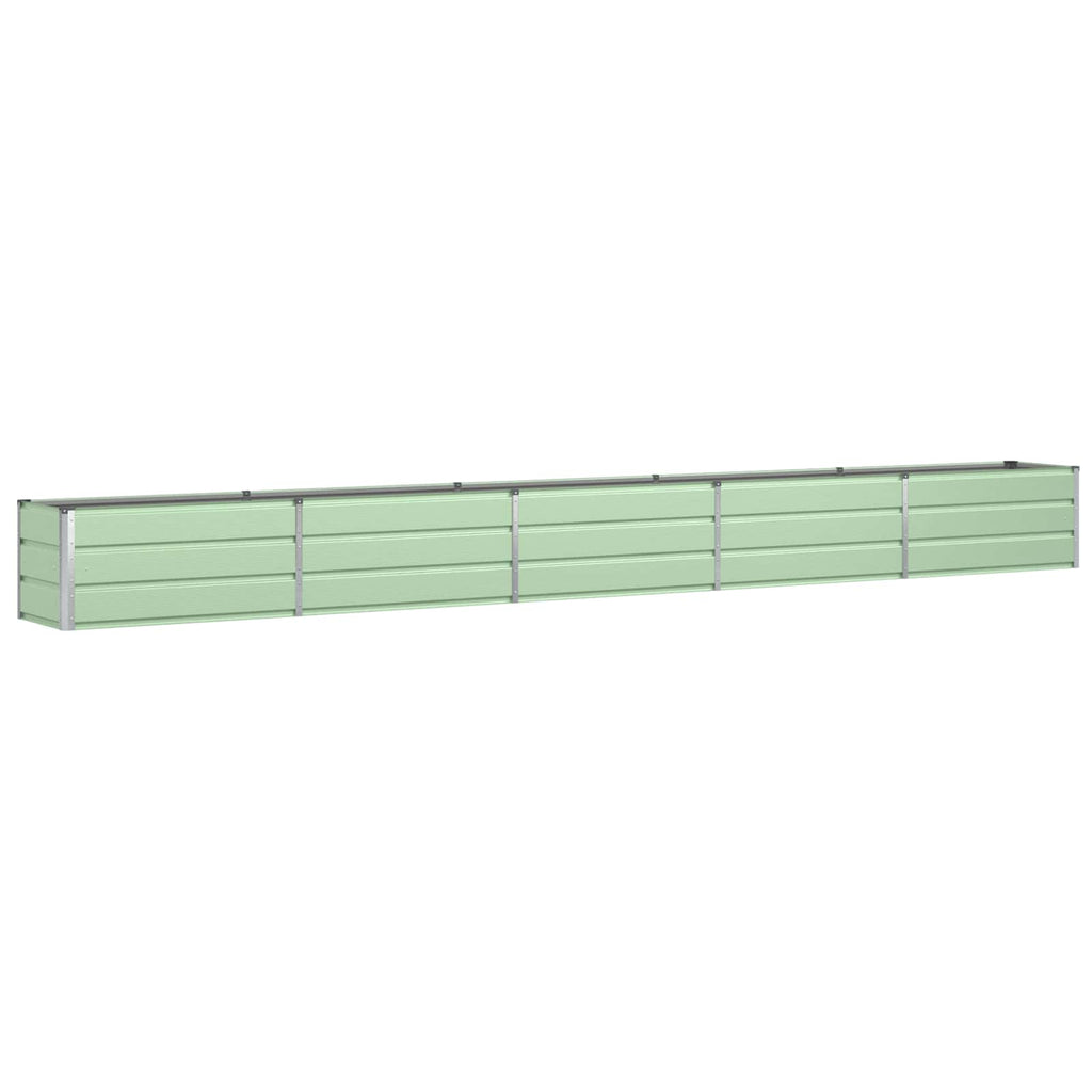 Jardinière vert clair en acier galvanisé 480x50x45 cm extérieur