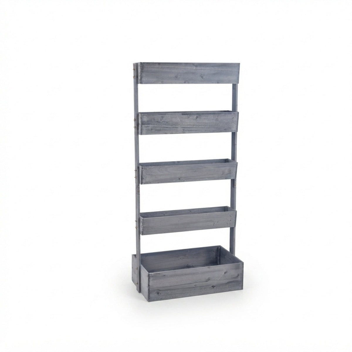 Jardinière verticale en bois gris 80x48x180 cm, 5 niveaux