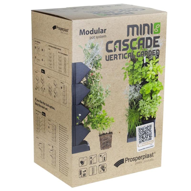 Jardinière verticale modulaire noire - mur végétal en cascade