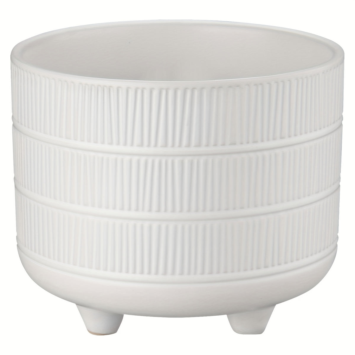 Cache-pot en céramique sur pieds, lot de 2 : Ø 12 et 15 cm