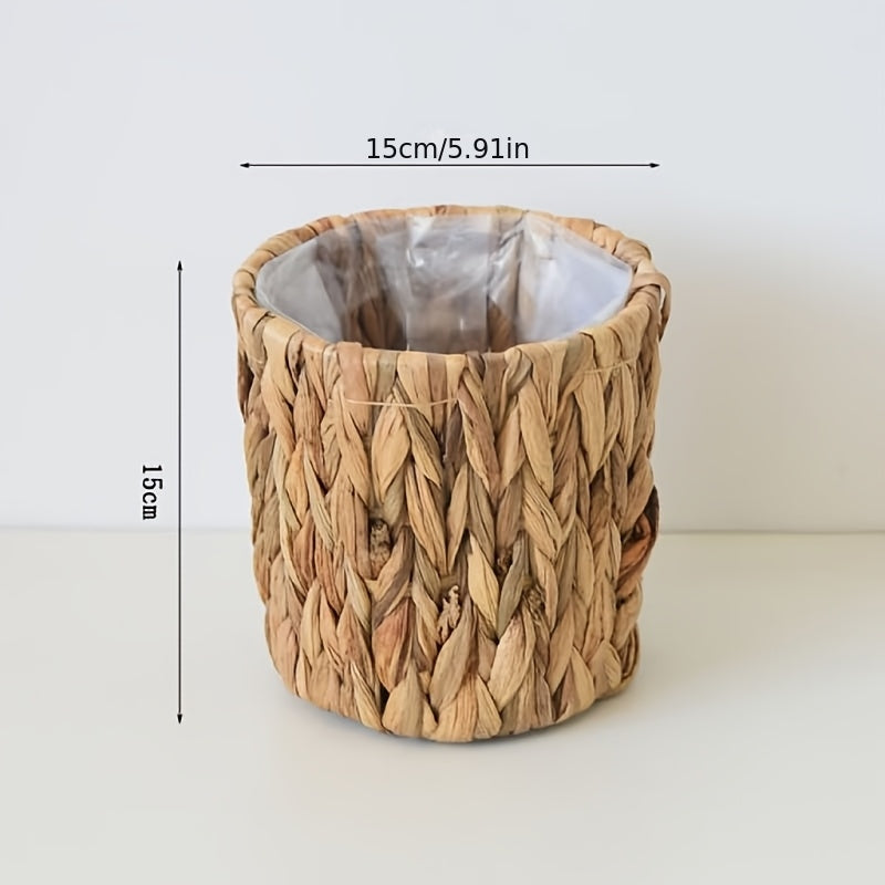 Cache-pots tressés en fibre naturelle — Lot de 2, Ø 15 et 20 cm