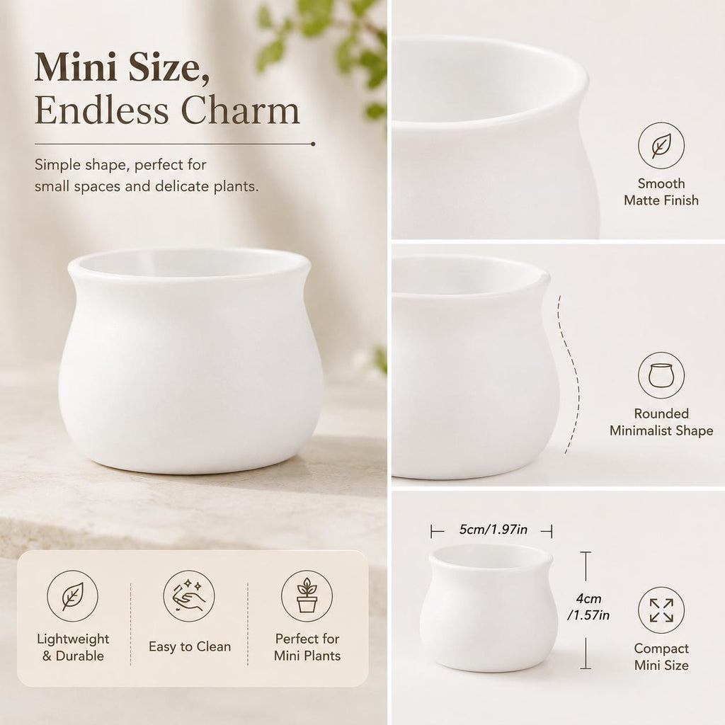 Lot de 20 mini pots de fleurs Ø 5 cm en plastique blanc ou noir