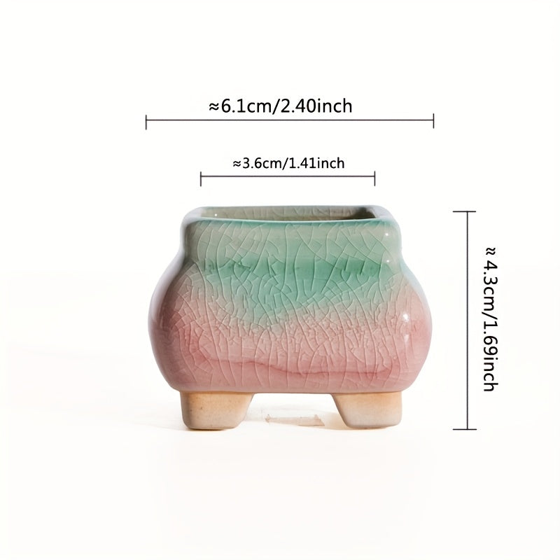 Mini pots de fleurs en céramique craquelée - lot de 8, 6 cm