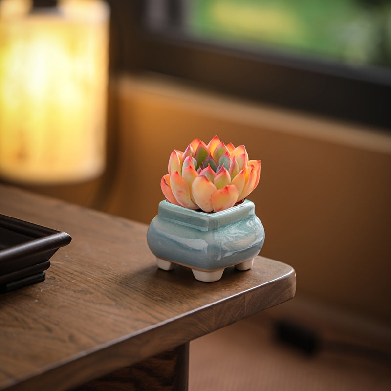 Mini pots de fleurs en céramique craquelée - lot de 8, 6 cm