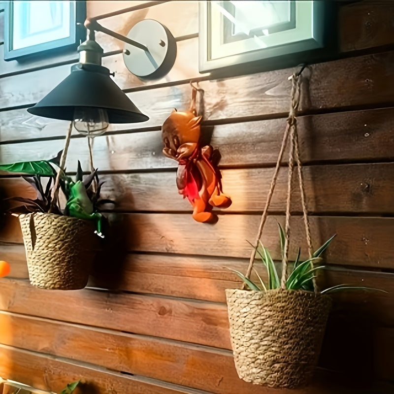 Panier cache-pot suspendu en jute tressée, lot de 2, Ø 18 cm