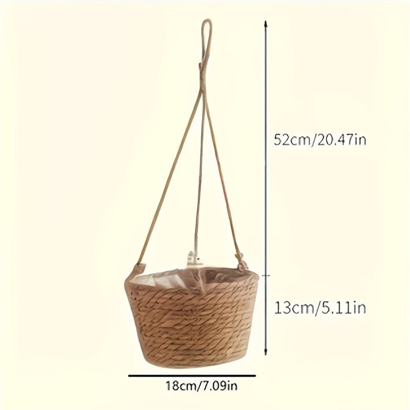 Panier cache-pot suspendu en jute tressée, lot de 2, Ø 18 cm