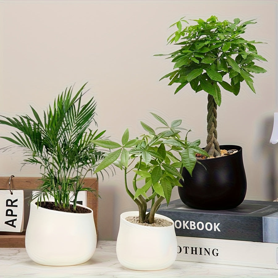 Cache-pot mat Ø 9 ou Ø 11 cm — Blanc crème ou noir profond