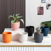 Petit pot de fleur en céramique Ø 11 cm avec trou de drainage