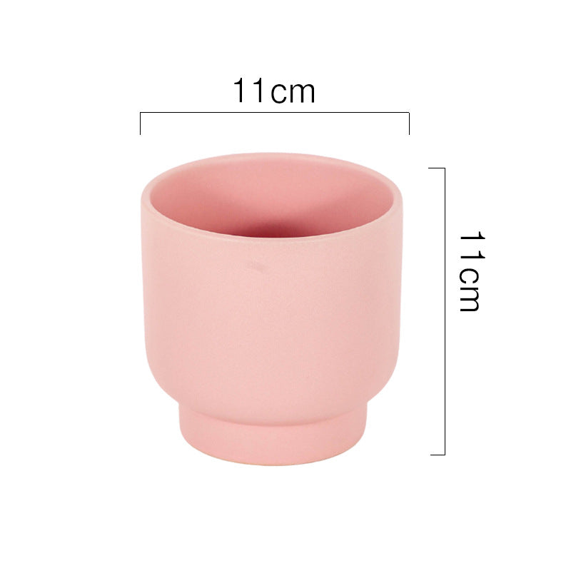 Petit pot de fleur en céramique Ø 11 cm avec trou de drainage