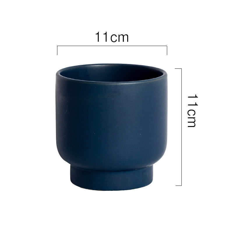 Petit pot de fleur en céramique Ø 11 cm avec trou de drainage