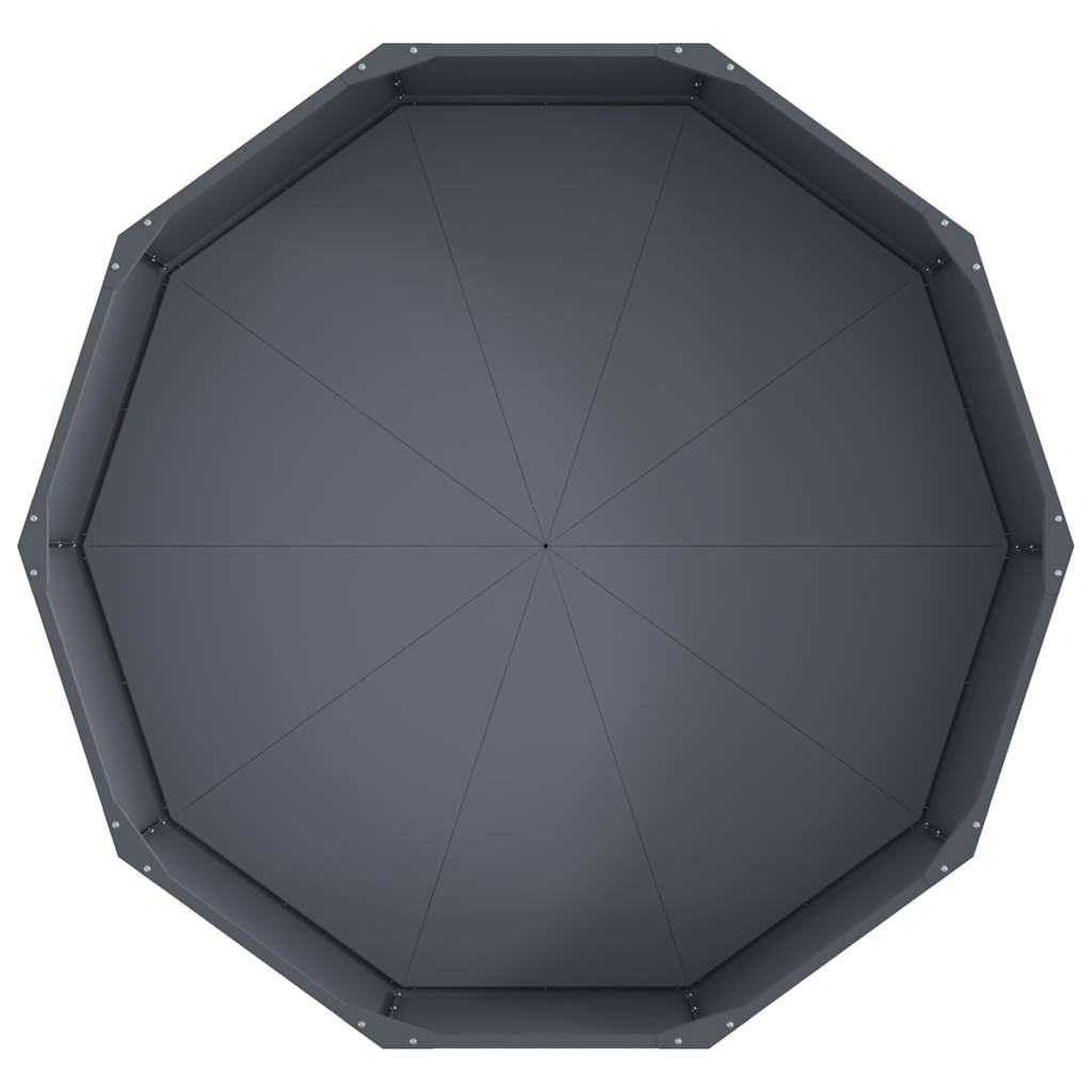 Pot de fleur en acier anthracite — bac bas à dix pans