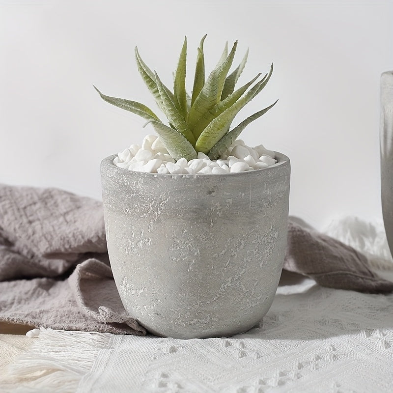 Pot de fleur en béton gris Ø 12 cm — petit format succulente