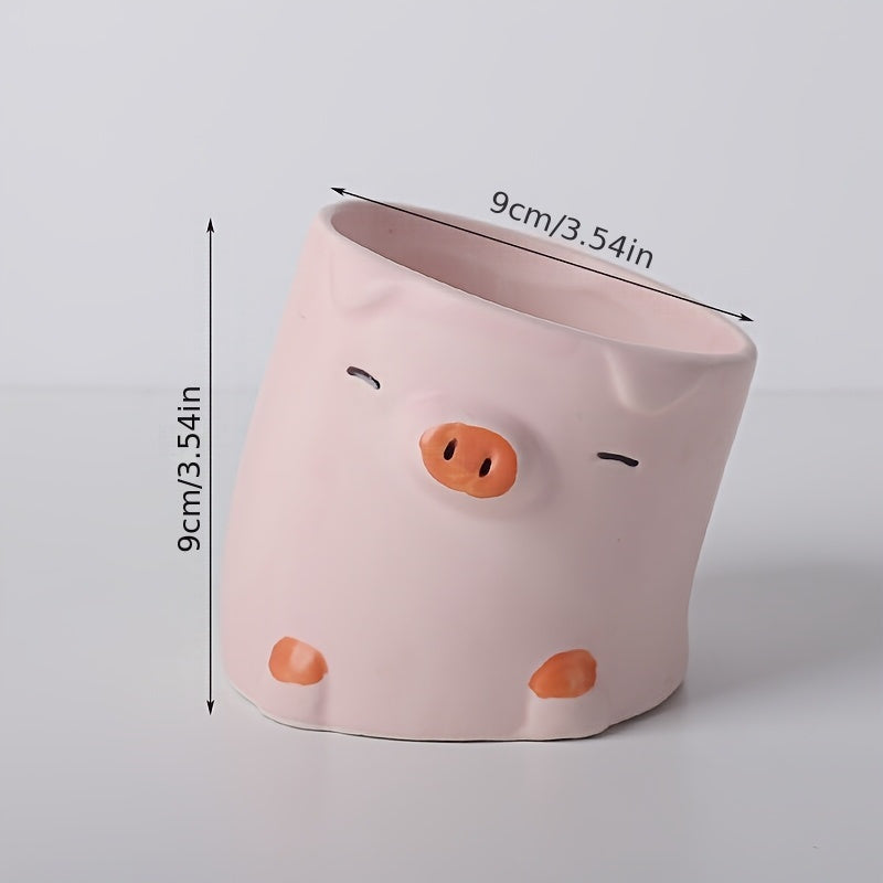 Pot de fleur en céramique Ø 9 cm — cochon ou caneton mignon